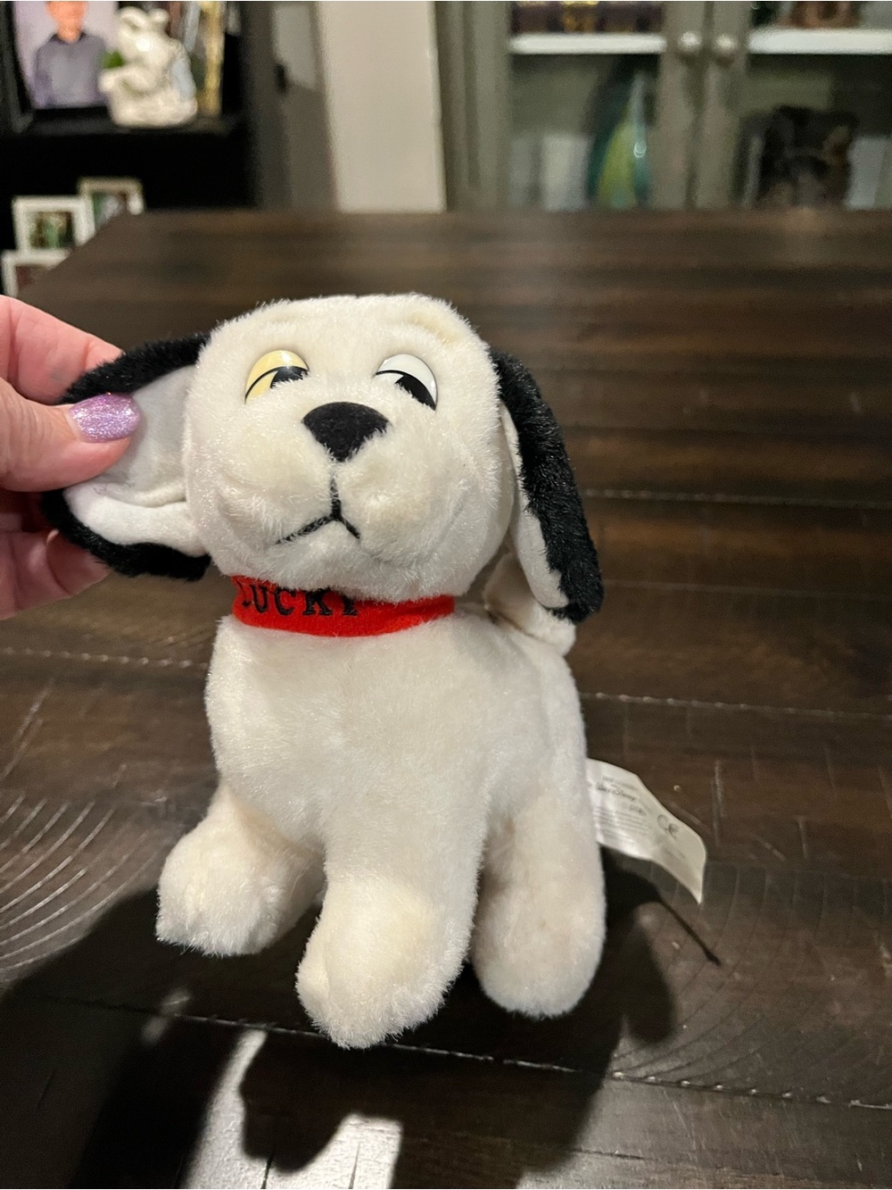 Vintage Disney Lucky Dalmatian Plush Dog Stuffed Animal Toy Collar Spots Puppy